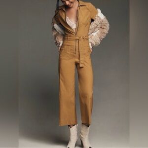 Maeve Mustard Jumpsuit with Belt